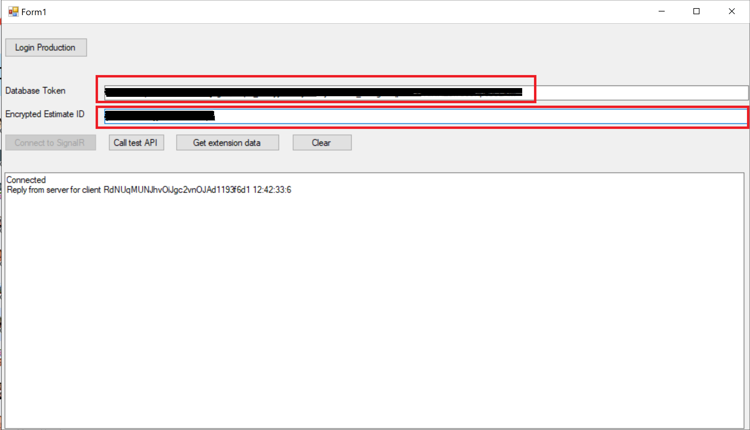 Database Token and ID