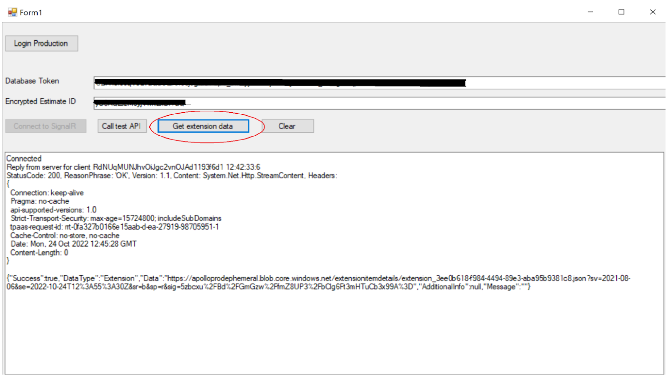Get Extension Data